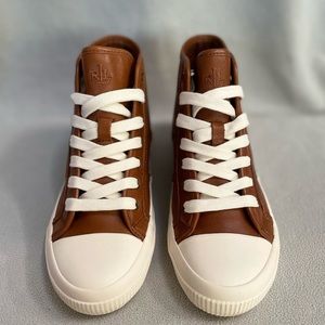 Ralph Lauren hi-top leather sneaker W5